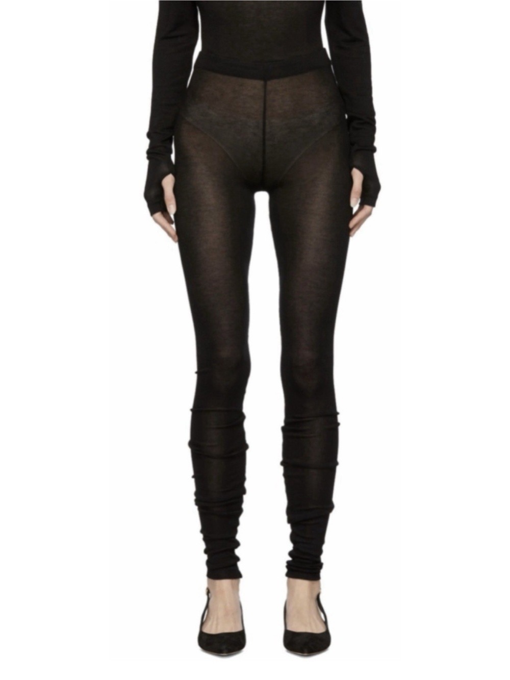 Toteme Black High-Rise Slim Leggings